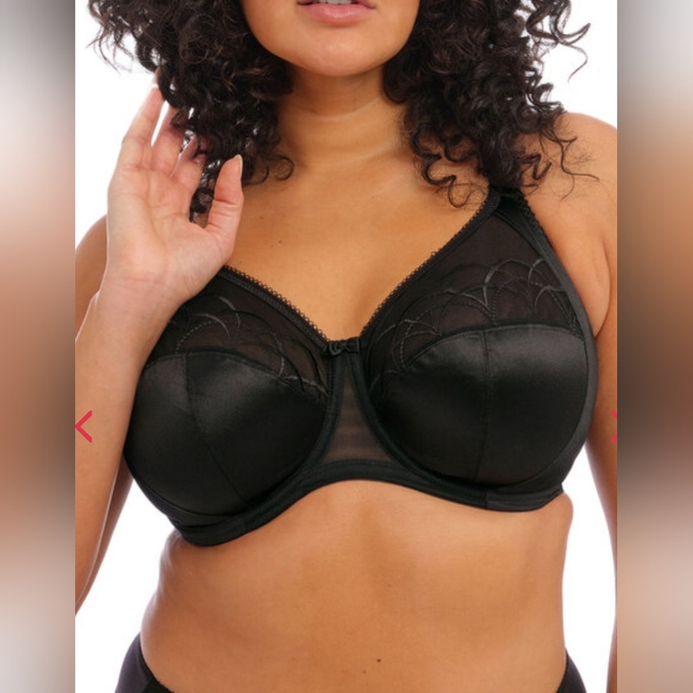 NWT ELOMI CATE UNDERWIRE SEAMED BRA EL4030 BLACK 40K FIRM